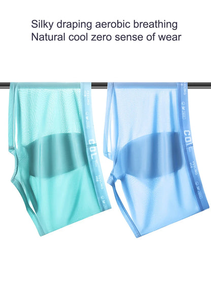 4Pcs Boxer Shorts Men's Underwear Ice Silk Underpants Sexy Panties 3A Antibacterial Breathable Elastic Lingerie Plus Size L-6XL