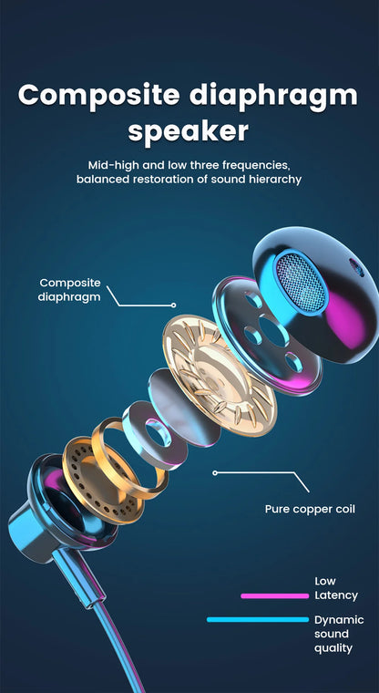 K58 Wireless Earphones Bluetooth 5.3 Neckband Headphones Gaming LED Display HIFI Headset Sports TWS Earbuds With Mic TF Card