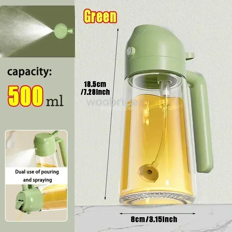 Dual Purpose Glass Oil Bottle Kitchen Spray Oil Sprayer Bottle Kitchen Oils Spray Can Leakproof Oil Spray Bottle Household