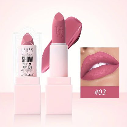 USHAS Purple Matte Lipstick Long Lasting Waterproof 6 Color Lipsticks Sexy Nude Velvet Halloween Brown Moisturizing Lip Makeup