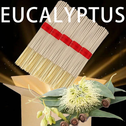 High-Quality Natural Bamboo Eucalyptus Incense Sticks - Long-Lasting Fresh Mint Fragrance, Home Yoga Meditation, Holiday Decoration (Christmas, Halloween, Thanksgiving) - Air Purification and Relaxation Aroma
