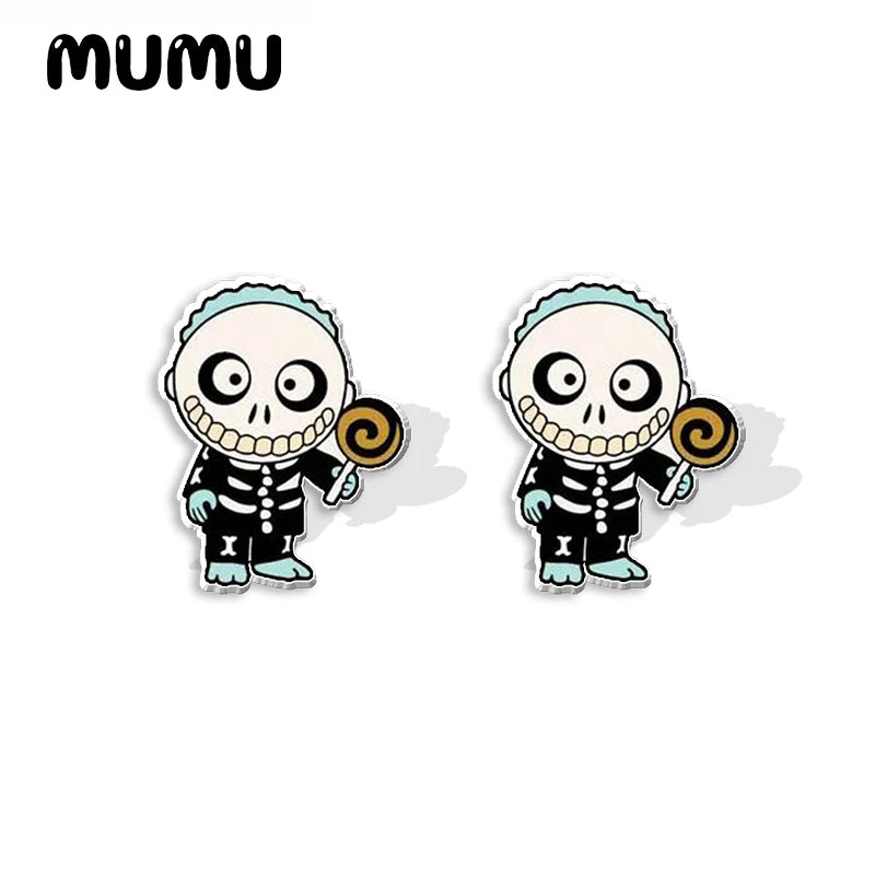 2024 New Nightmare Before Christmas Stud Earring Halloween Epoxy Jewelry Resin Acrylic Earrings Handmade Gifts Girl