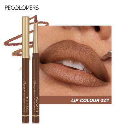 Matte 6-colors Lip Liner Pencil Bevel Design Nib Lip Contour Lipstick Nude Brown Lipstick Pencil Natural Lasting Lipliner Makeup