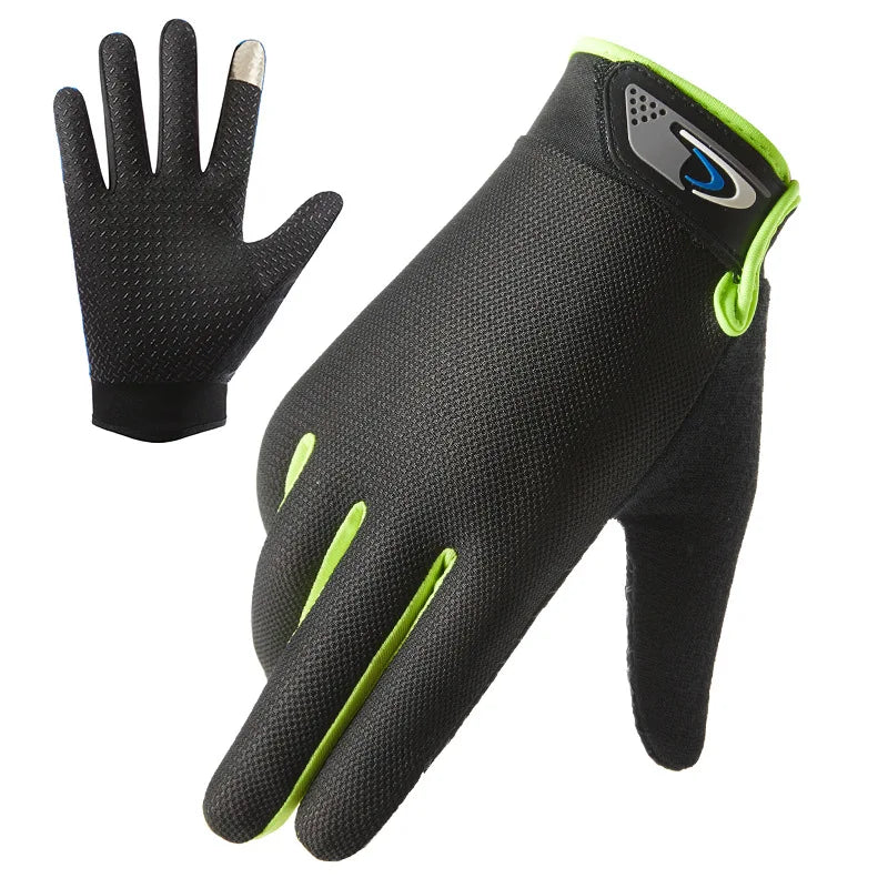 Summer Men Fishing Gloves Women Two Finger Cut Male Touchscreen Angling Anti-Slip Sun-Proof Breathable Cycling Fitness Gloves