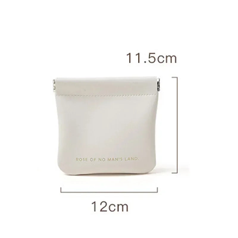 New Simple Mini PU Leather Lipstick Makeup Storage Bag Women Square Small Cosmetic Pouch Portable Make Up Key Organizer Bags