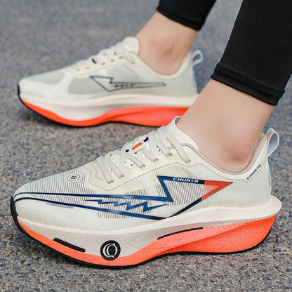 Men's Fashionable Casual and Comfortable Sports Running Shoes - Breathable Fabric Upper, Non-Slip and Wear-Resistant Cushioning Soles, Round-Toe Lace-Up Casual Running Shoes, Suitable for All Seasons