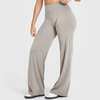 STOUREG Sport Trousers Straight-Leg Pants Ultra Soft Butter Fabric Women's Mid-Waist Yoga Pants GYM Naked Feel Pilates Running