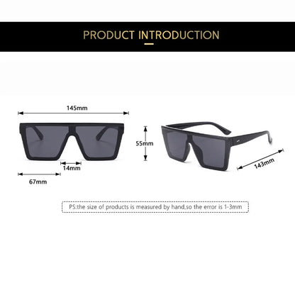 Classic White Gradient Square Sunglasses Women Fashion Retro Night Vision Drivers Goggle Men Big Frame Travel Cycling Eyewear