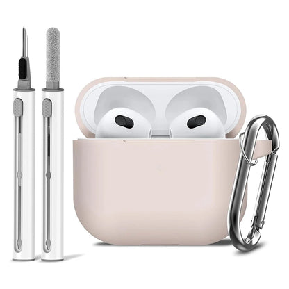 3rd Gen Earphone Case For AirPods 3 Earphone Protective Case With Hook Hole Silicone Cover Earbuds Ear Pads With Cleaner Kit