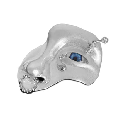 Vintage Half Face Brooch Lapel Pin Simple Sweater Brooches Orcs Mask Exaggerated Alloy Pin Jewelry for Women Man