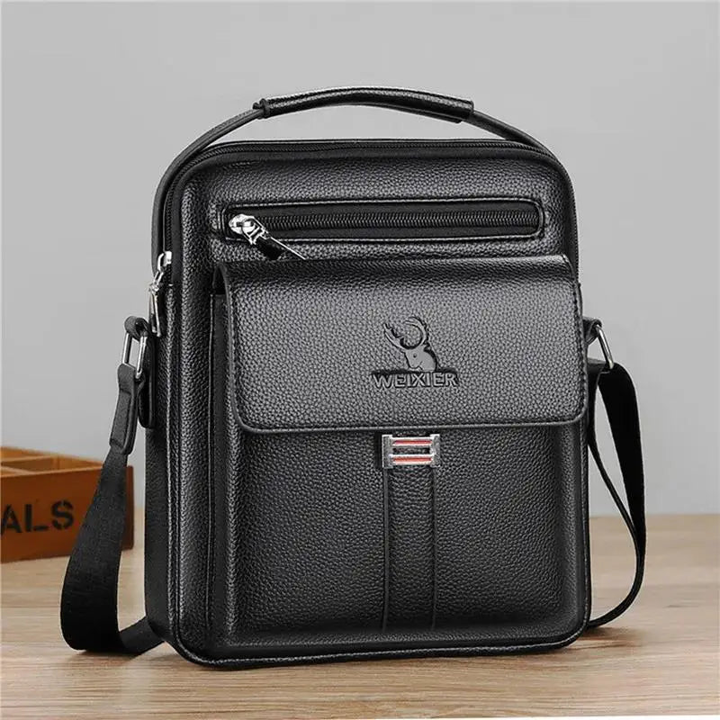 2025 New Men's Crossbody Shoulder Bags Waterproof Vintage Large Capacity PU Leather Bag Men's Messenger Tote