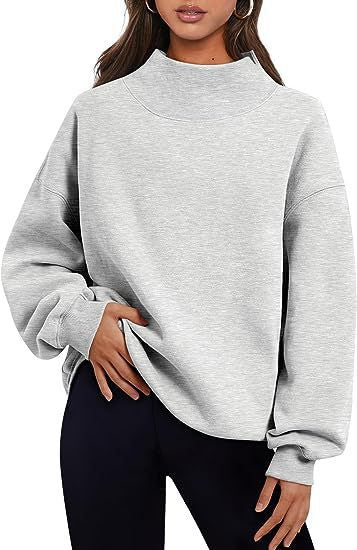Women's Casual Style Fleece Thick Half Turtleneck Loose Sweater