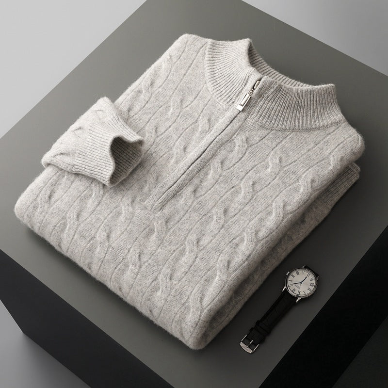 Jacquard Double-strand Thickened Long-sleeved Sweater