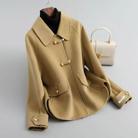 Women's Loose Large Size Autumn And Winter Thickening Double-sided Woolen New Coat