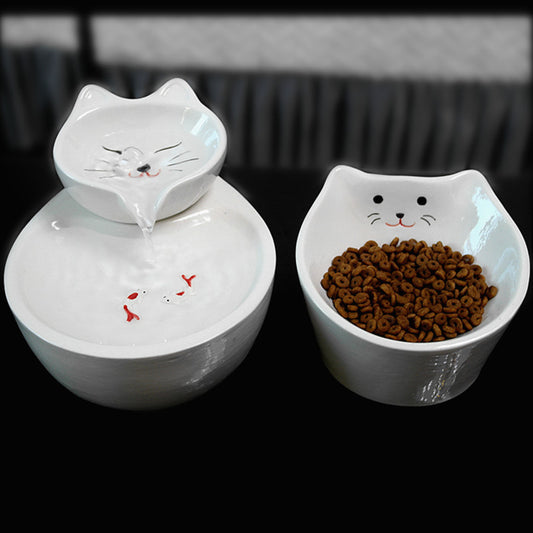 Ceramic Pet Cat Water Dispenser Automatic Circulation