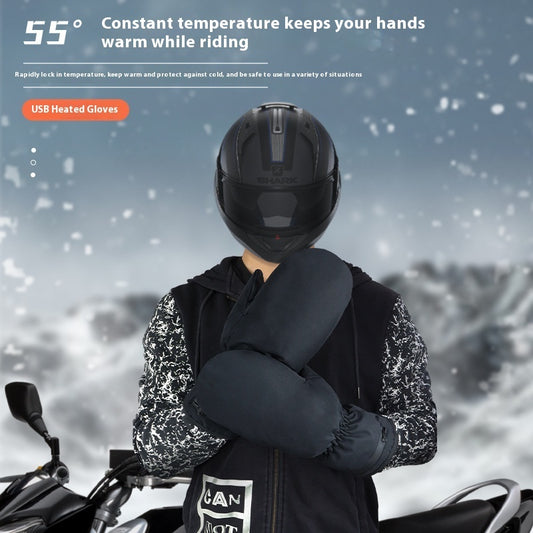 Electric Heated Zipper Thermal Windproof Gloves