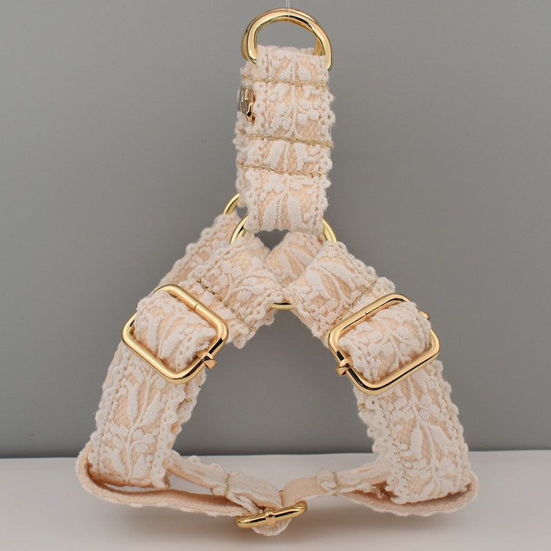 Leaf Lace Strap Gold Buckle Pet Supplies