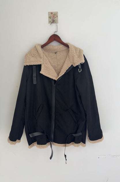 Men's Fashion One-piece Thickened Furry Jacket