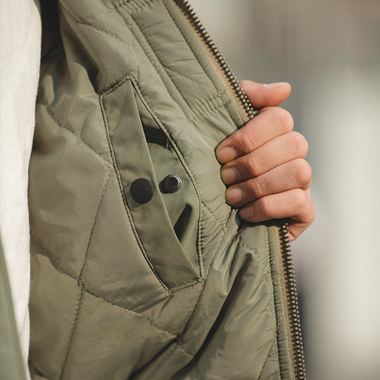 Army Green Winter Thick Cotton Baseball Jacket