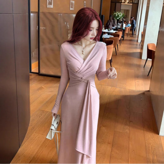 Pure Desire To Twist Long Sleeve Dress for Women Spring and Autumn Outfit