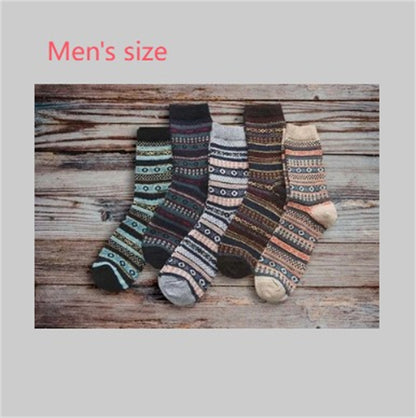 Winter Thick Warm Stripe Wool Socks Casual Sock Business Socks