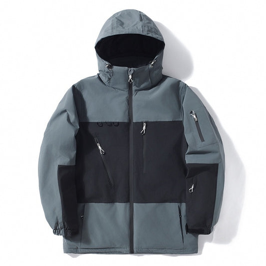 Men's and Women's Thickened Warm Color Matching Waterproof Jacket