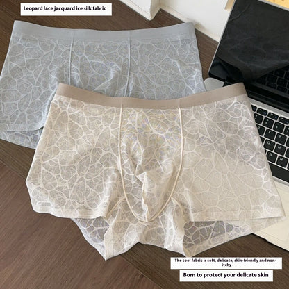 Fiberglass Antibacterial Camellia Couple Nude Feel Shorts