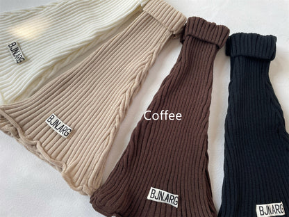 Vintage Flared Knit Striped Wool Wide Leg Socks