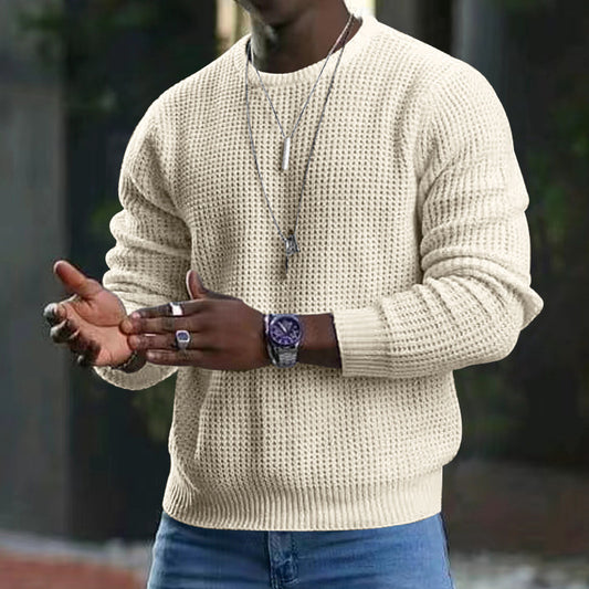 New men's round neck crew neck pullover sweater