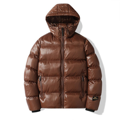 Solid Color American Loose Cotton Jacket With Hood