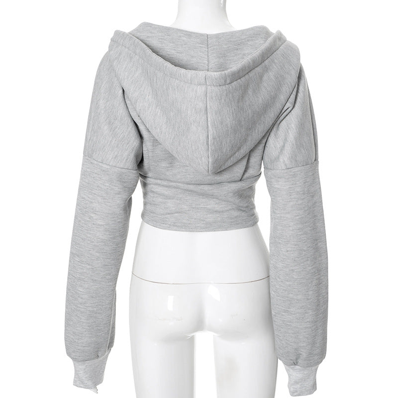 Zipper Hoodie Cardigan Y2K Ins Fashion Street Long-sleeved Corset Jacket Women's Clothing