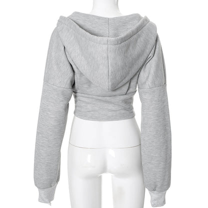 Zipper Hoodie Cardigan Y2K Ins Fashion Street Long-sleeved Corset Jacket Women's Clothing