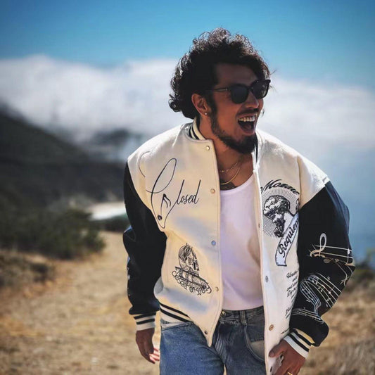 American Jacket Baseball Uniform Jacket Men's And Women's Embroidery Casual
