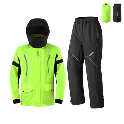 Raincoat Suit Motorcycle Rainproof Fishing Hiking Camping Outdoor Jacket And Trousers Set With Buggy Bag
