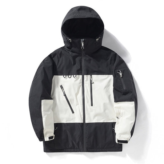 Men's and Women's Thickened Warm Color Matching Waterproof Jacket