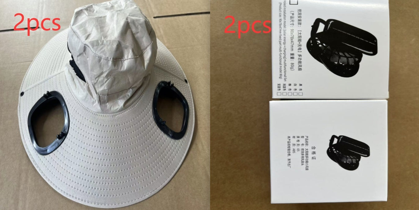 Men's Sun Shading Large Eave Sun Shading Solar Fan Cap