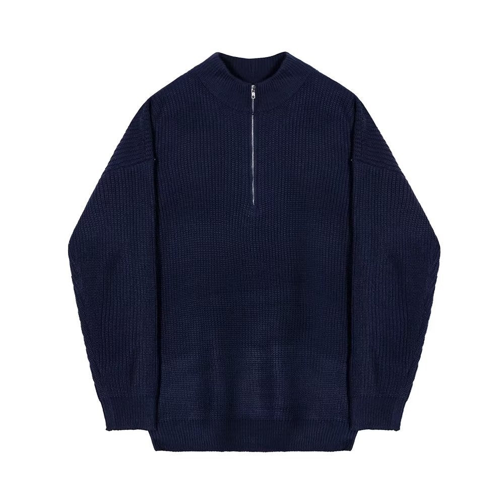 Men's Autumn Half Zipper Cardigan Sweater Men Trendy, Smart And All-matching