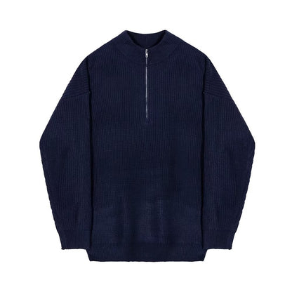 Men's Autumn Half Zipper Cardigan Sweater Men Trendy, Smart And All-matching