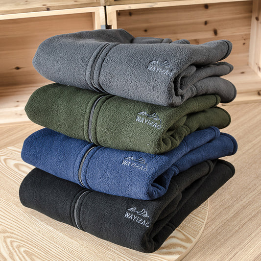 Men's Embroidered Polar Fleece Solid Color All-match Casual Jacket